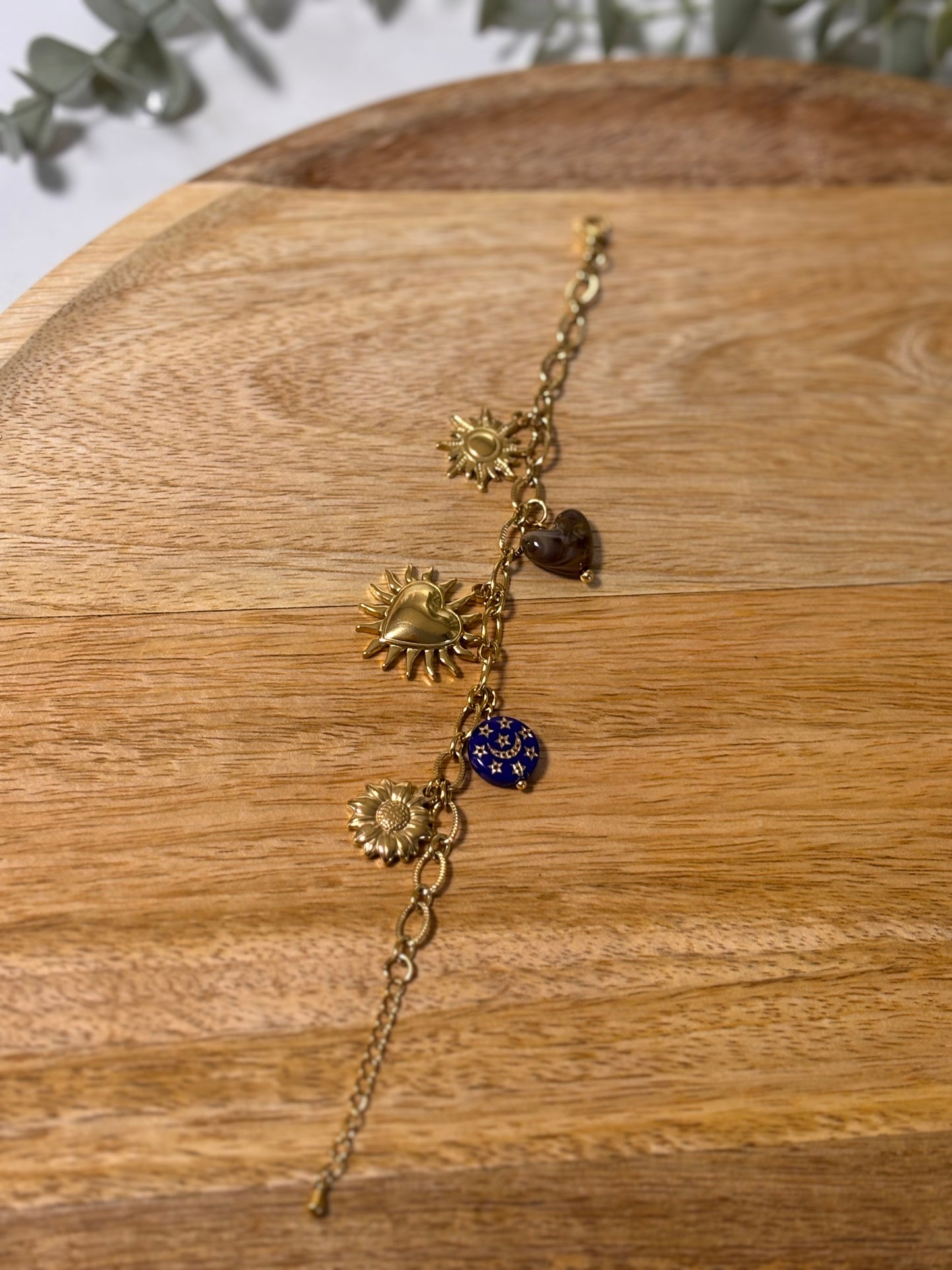Sun charm bracelet
