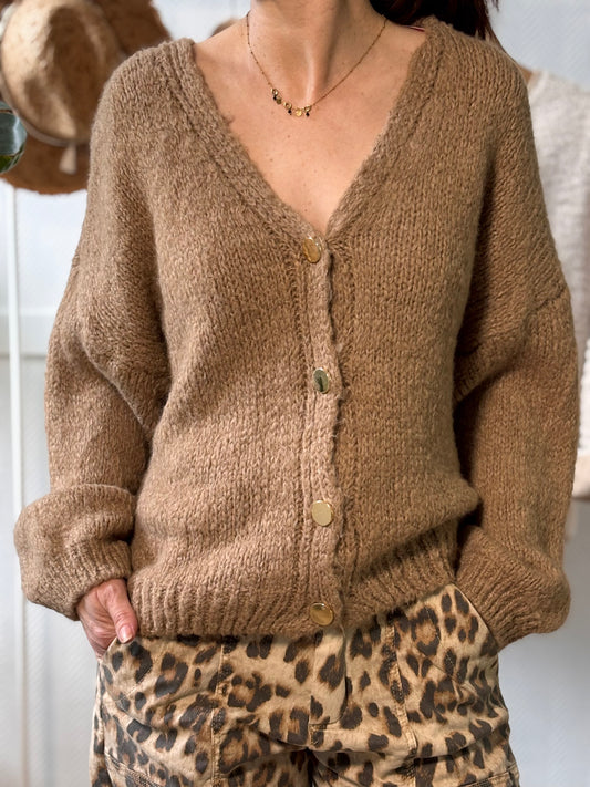 Cardigan à manches bouffantes