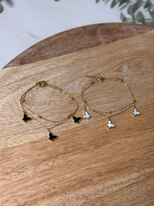 Gold butterfly chain bracelet