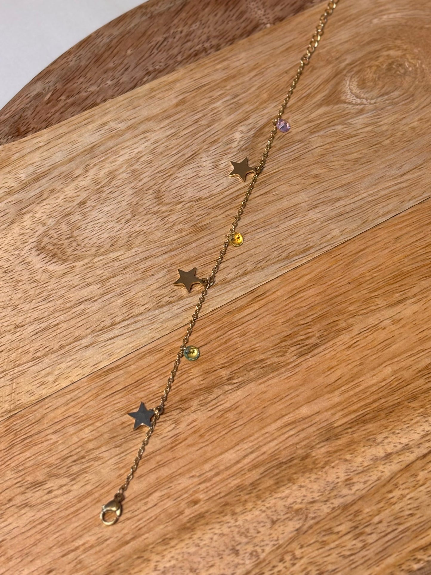 Gold star chain bracelet