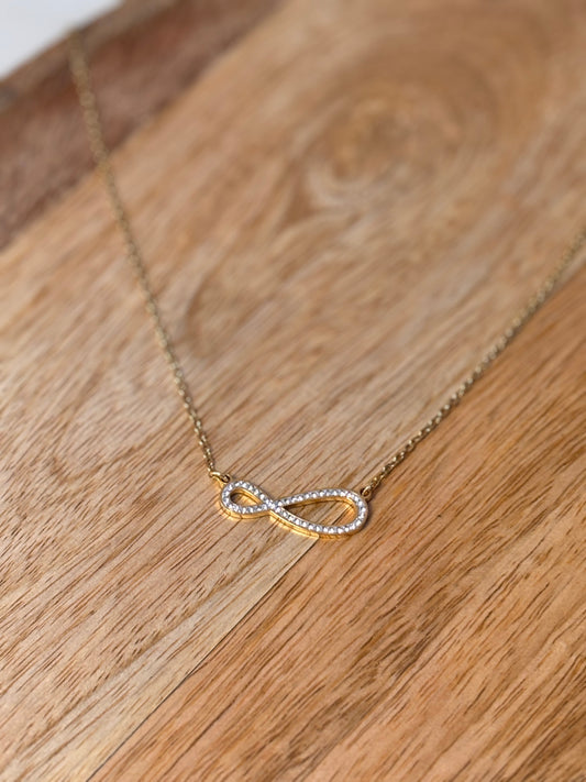 Golden infinity symbol necklace