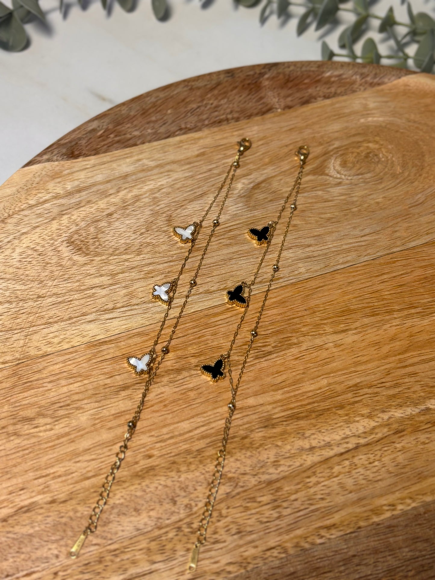 Gold butterfly chain bracelet