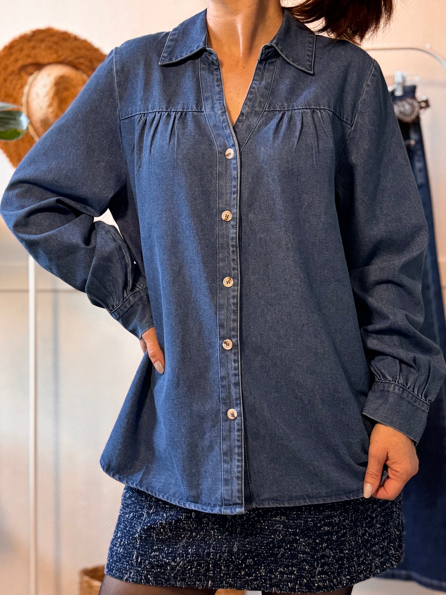 Denim blouse