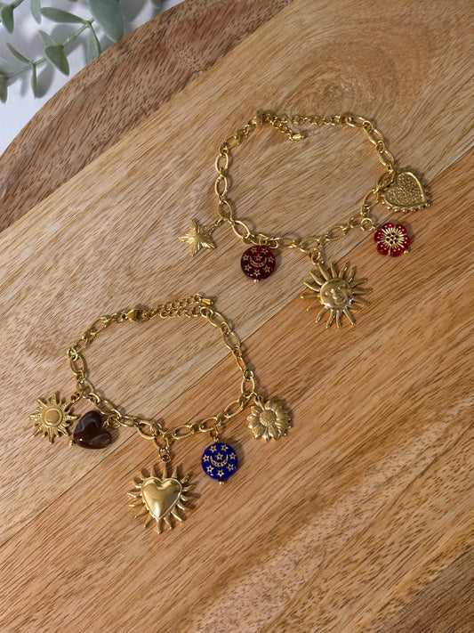 Sun charm bracelet