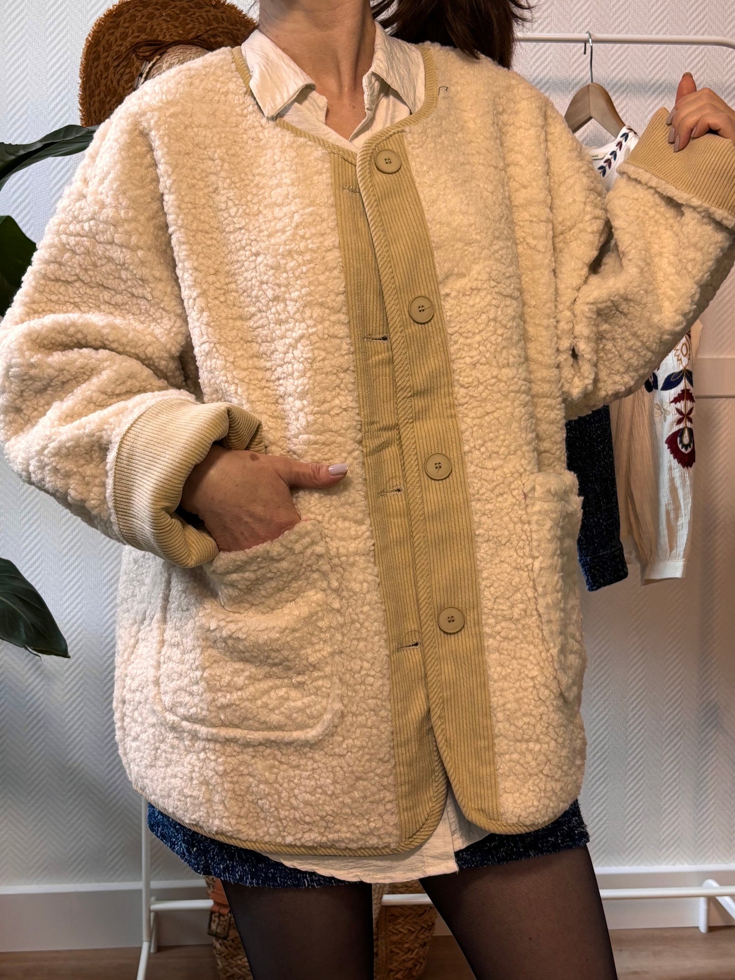 Beige sheepskin jacket