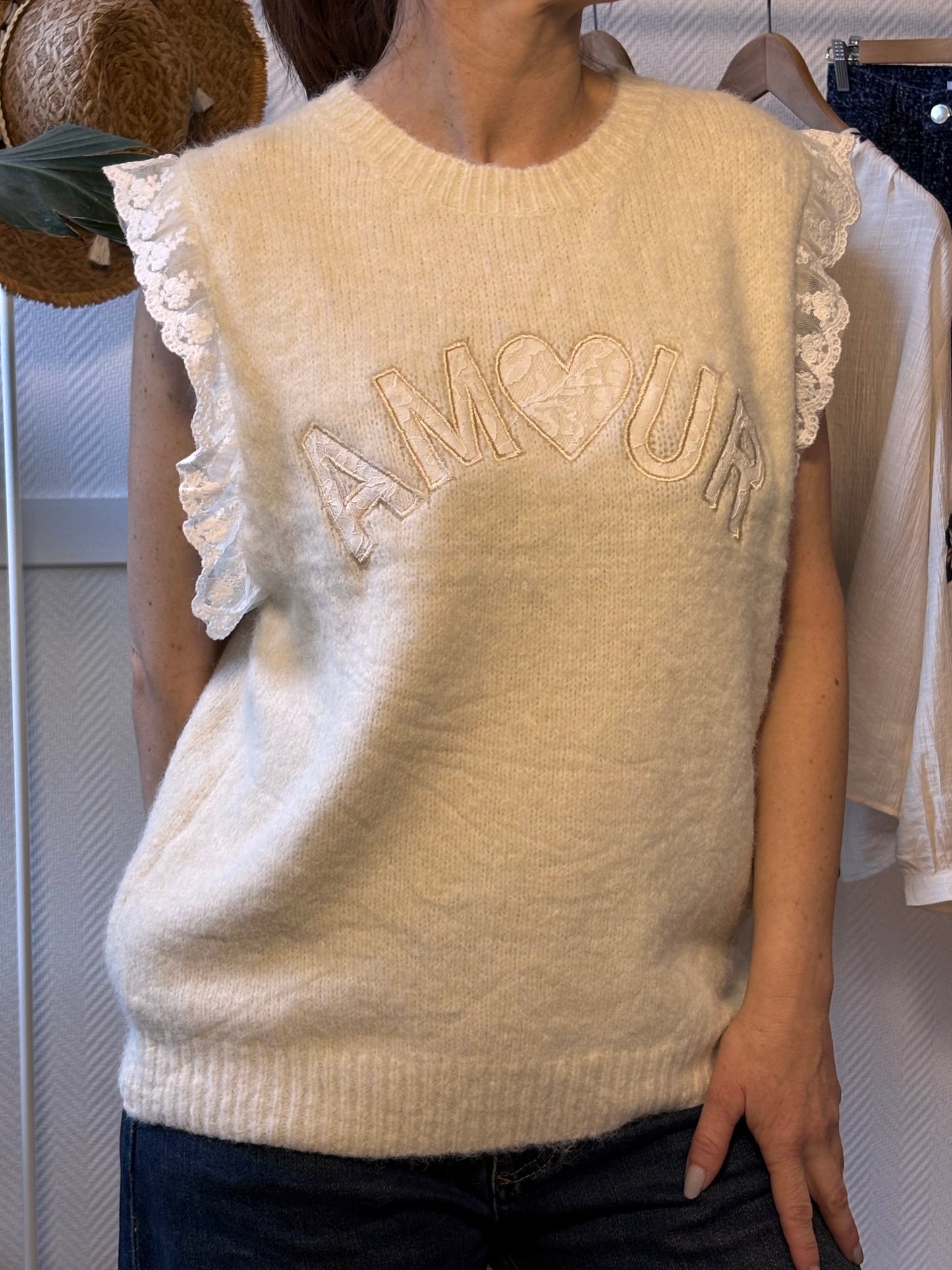Pull sans manches Amour