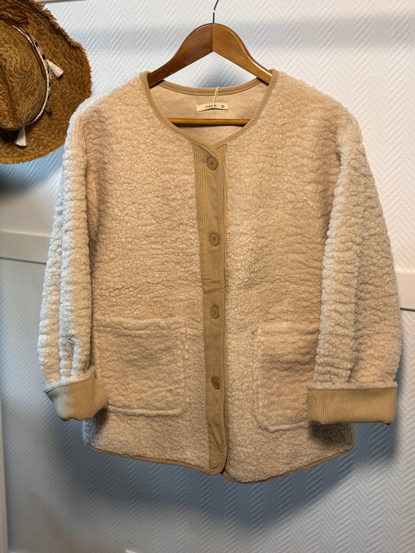 Beige sheepskin jacket
