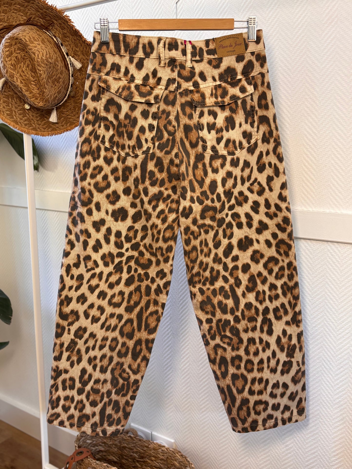 Leopard print jeans