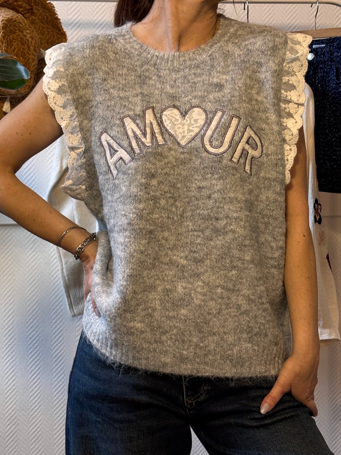 Pull sans manches Amour