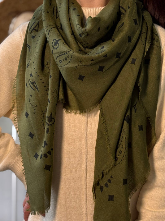 Foulard style bandana Kaki