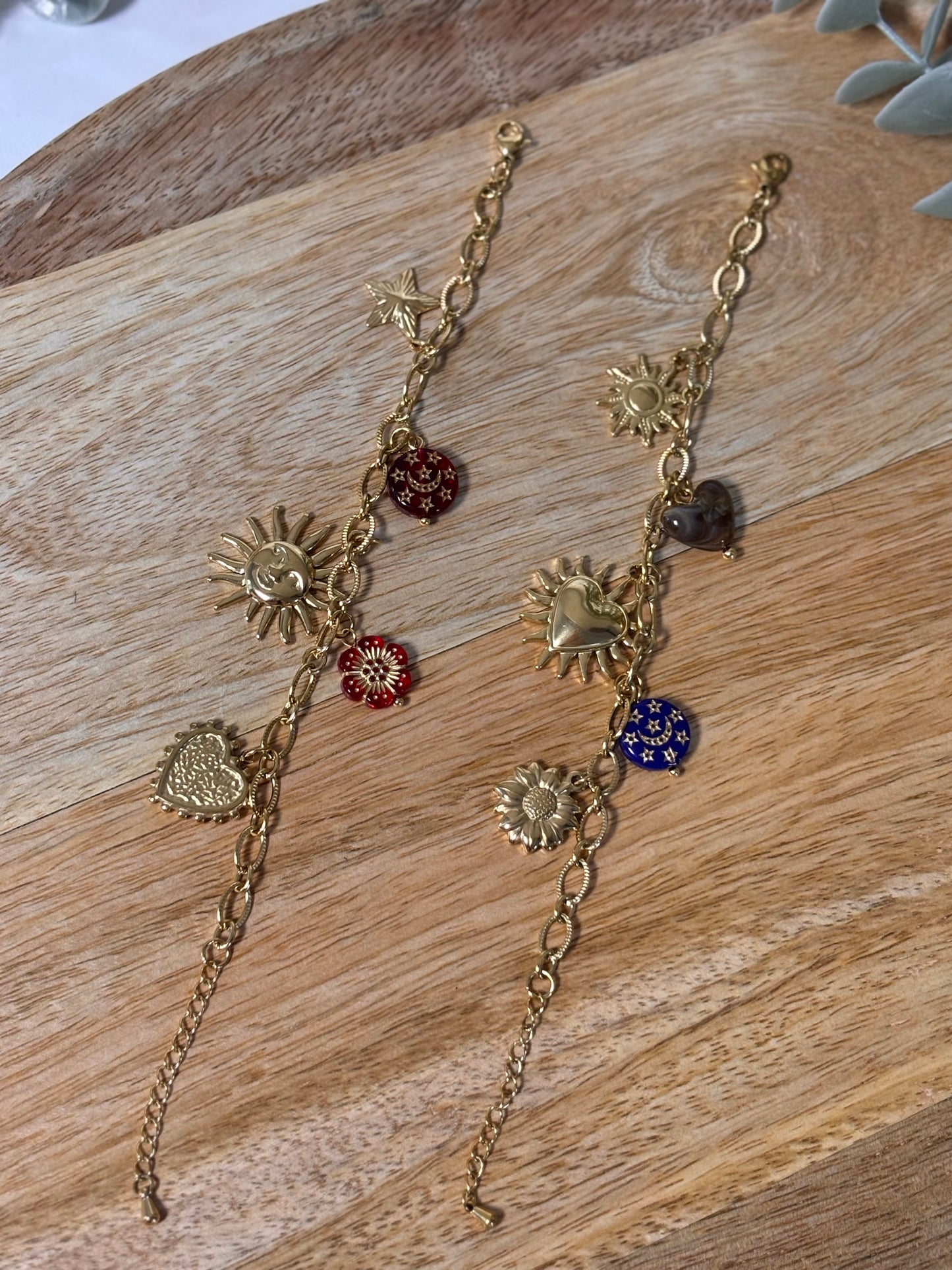 Sun charm bracelet