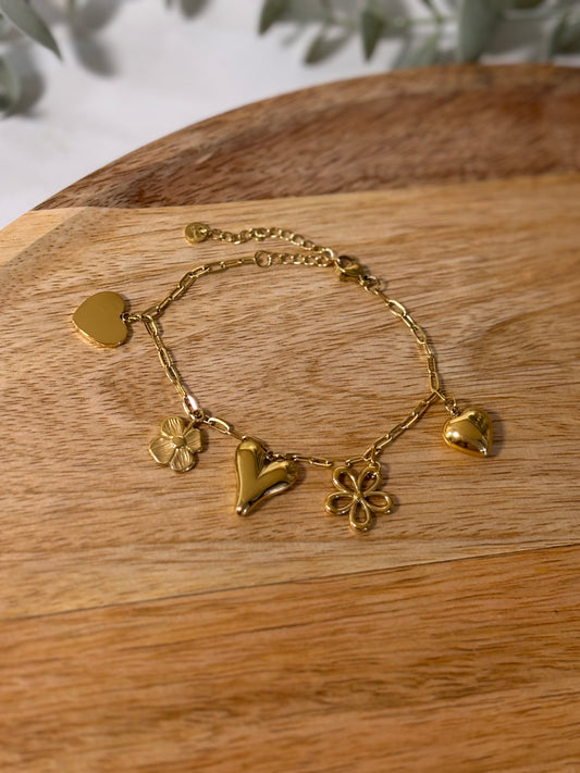 Gold charm bracelet
